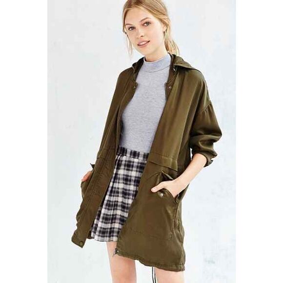 Urban‎ outfitters Silence+Noise Green Hooded Anorak Size Small - Picture 2 of 9